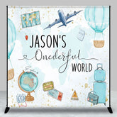 Aperturee - Aperturee Plane Hot Air Balloon Onderful World Custom Backdrop
